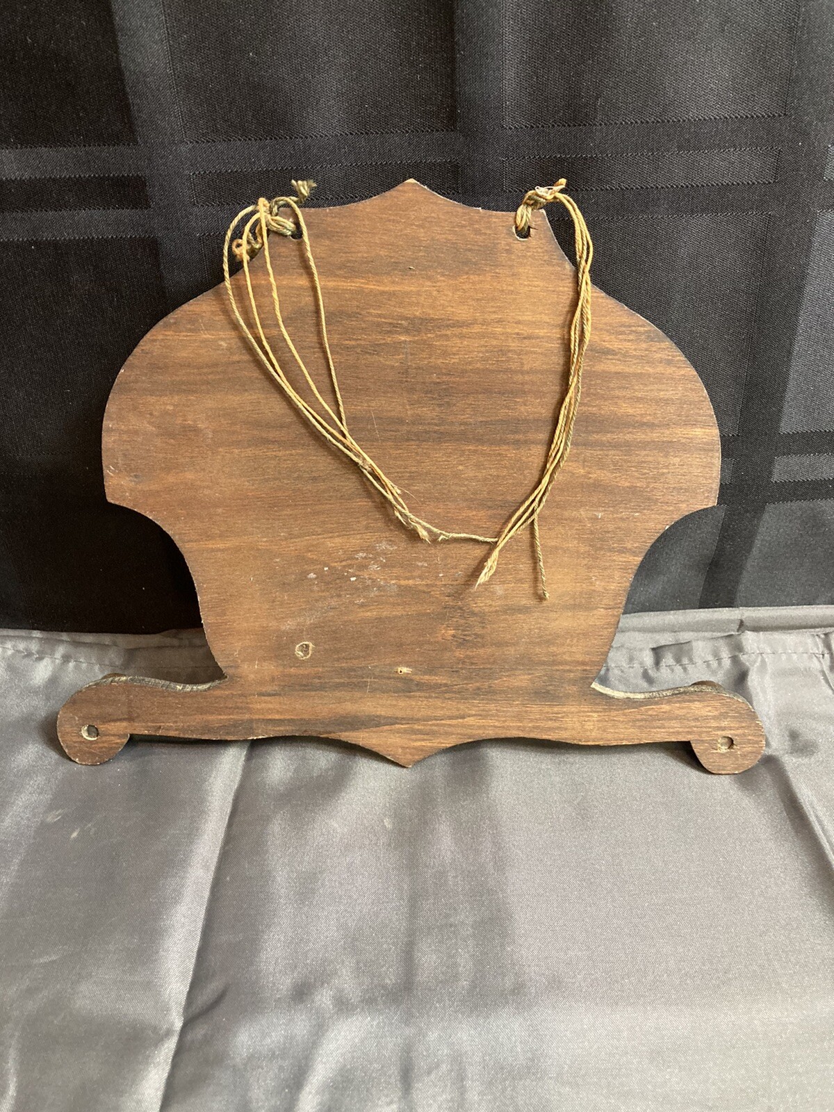 Vintage Wood Tie Rack Tie Bar Palm Tree Gem