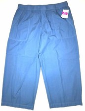 FRESH PRODUCE XS Atlantic blue Beachcomber Cotton Sheeting Capris 59 NWT