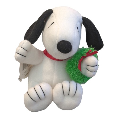 Hallmark Tis The Season Peanuts Snoopy Plush Stuffed Animal Christmas Wreath - Picture 4 of 7