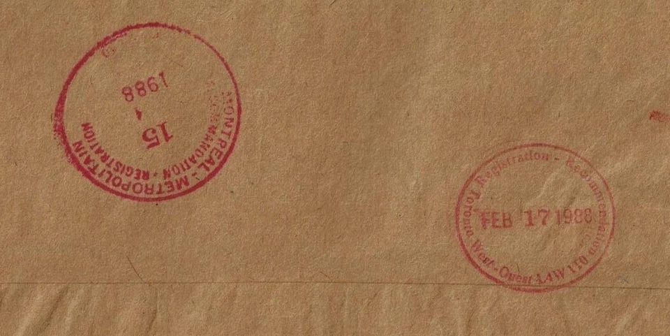 Polonia 1988 Correo Aéreo Oficial Registrado a Montreal para Reconciliación RARO Foto 4 de 4