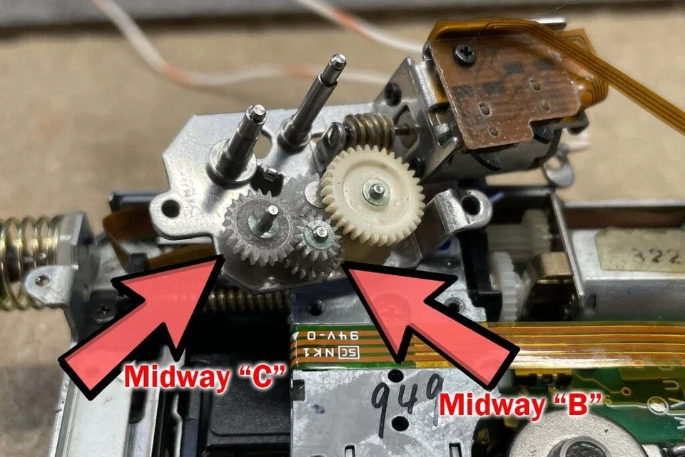 Midway "C" und "B" Ladegetriebe Set für Sony Minidisc MZ-1