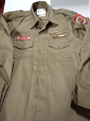 Boys Royal Rangers Shirt and Award Pins sz 14