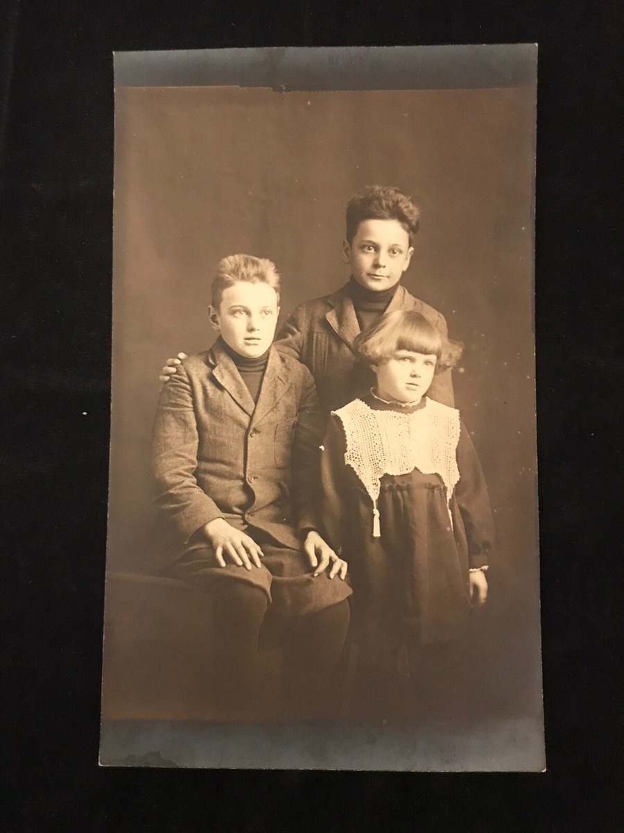 Three Kids Antique Vintage Photo Picture 1890s-1910s | eBay