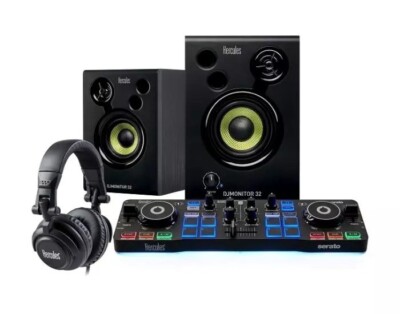 Hercules DJ Starter Kit With DJControl Starlight Controller, Headphones Speakers