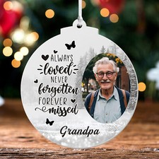 Image of Personalised Photo Remembrance Bauble Christmas Tree Decoration Memorial Gifts