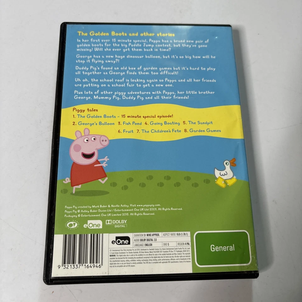 Peppa Pig - The Golden Boots (DVD, 2015) Region 4 - image 2 of 3
