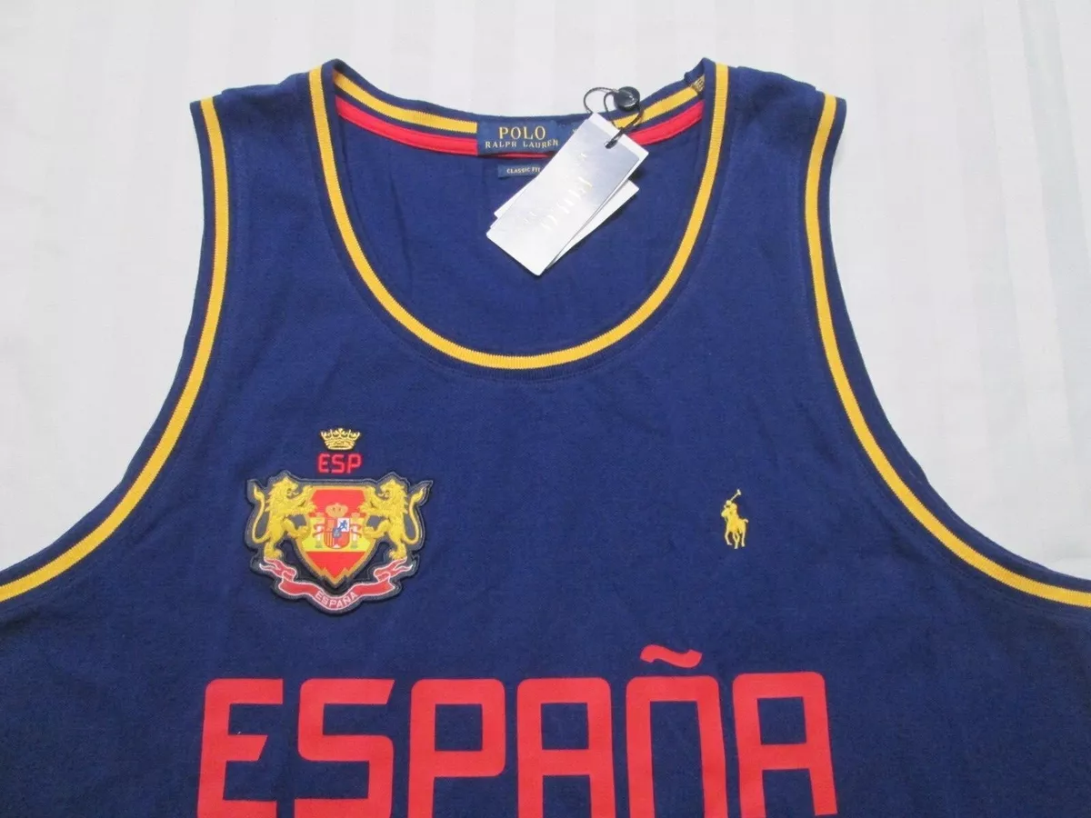 POLO RALPH LAUREN Mens World Cup ESPANA Blue Tank Top 710800430001 Size XL 2XL