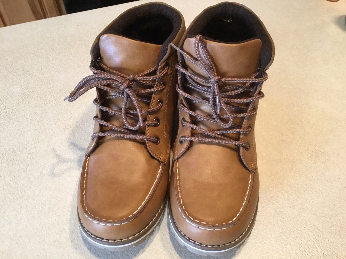 New Boys Children's Place Lace Up Dress Boots Tan Size Youth