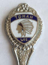 Vintage Souvenir Spoon US Collectible Tomah Wisconsin Indian Chief