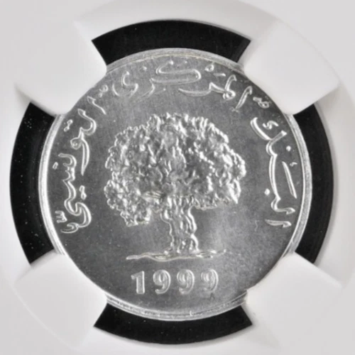 1999 Tunisia 1 Millim FAO KM-349 NGC MS66 – Rare Key Date, Low Pop