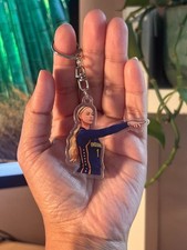 WNBA Sophie Cunningham Indiana Fever Acrylic Keychain Basketball Pointing V3