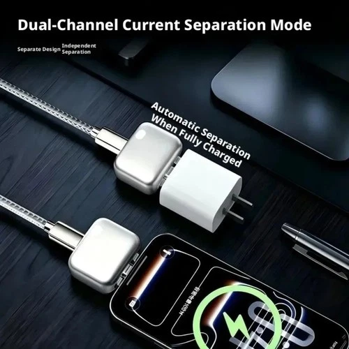 Type-C 140W Auto Disconnect Charger Adapter, Fast Charging Separator Auto Cut UK - Picture 3 of 8