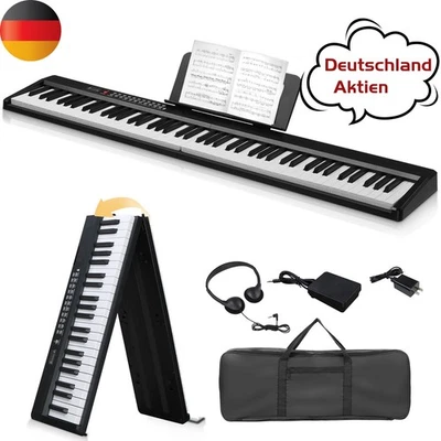 GLARRY 88 Tasten Faltbar Digital Piano Halbgewichteten Klavier Piano Bluetooth E-Piano