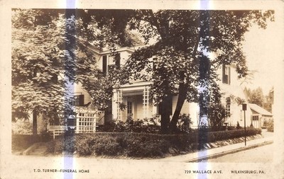 WILKINSBURG Pennsylvania postcard RPPC Allegheny County T D Turner Funeral Home