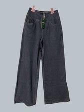 Halara Flex High Waisted Wide Leg Flowy Blue Casual Jeans Pockets-Small Reg