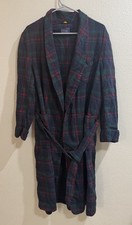 Vintage Pendleton Bathrobe Size Large Blue, Green - Plaid 100 Pure Virgin Wool
