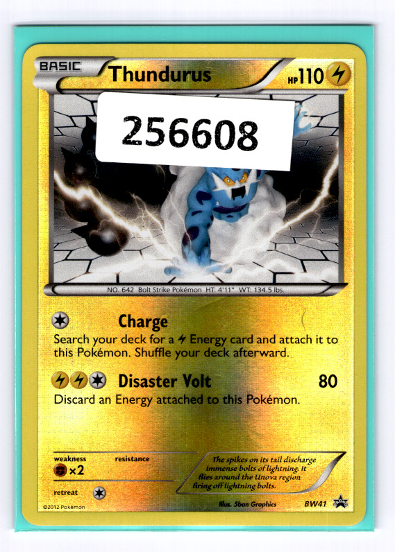 (256608) BW41 THUNDURUS Black & White Reverse Foil Pokemon Black Star Promo Card