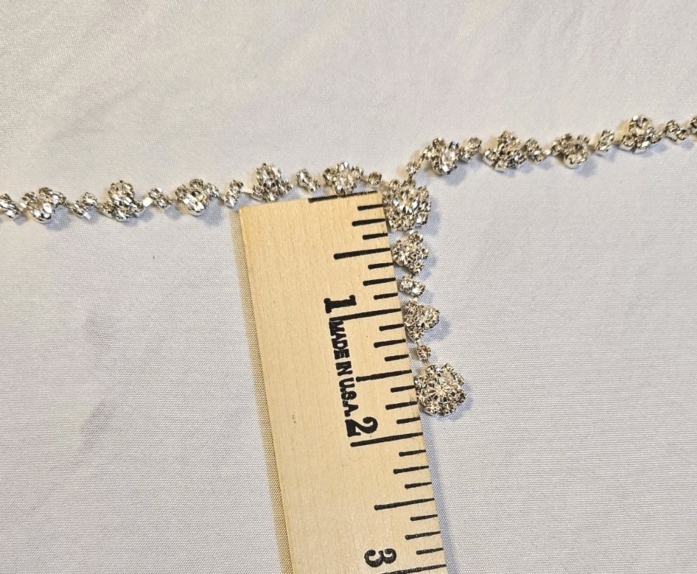 16" Statement Sparkle Silvertone Clear Rhinestone… - image 6