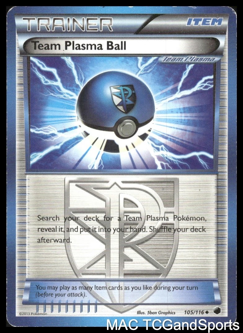 Team Plasma Ball 105/116 Plasma Freeze Pokemon TCG MP
