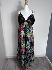 Magisculpt Tropical Maxi Beach Dress UK 22 BNWT Crochet Bodice Holiday L21