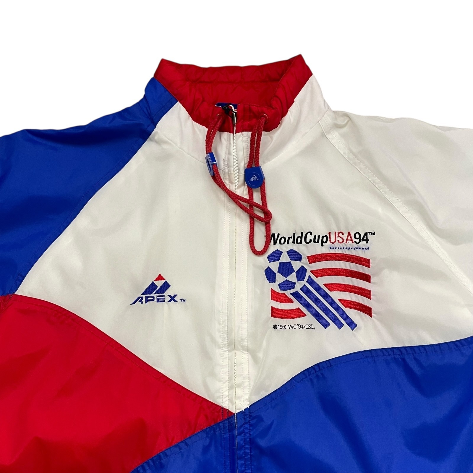 VTG 90s WORLD CUP USA 94 SOCCER FOOTBALL APEX ONE NYLON WINDBREAKER JACKET Sz M