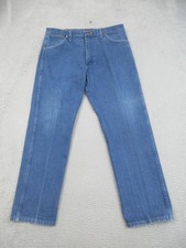 Wrangler 13MWZ Cowboy Cut Jeans Mens 36x30 Blue Denim Straight Leg Western Rodeo
