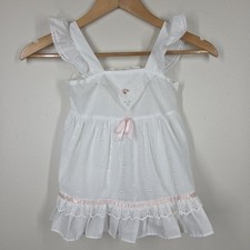Vtg 80s JC Penney White Eyelet Embroidered Dress Lace Sleeveless 3T Toddle Time
