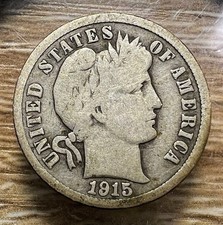 1915-P Barber Dime - Actual Coin Shown - Free Shipping & Tracking INV#117