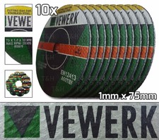 3" 75mm x 1mm Metal Cutting Disc for Stainless Steel Air Cut Off Tool 10 in Pack