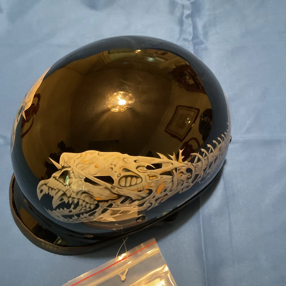 Meio capacete gráfico Rodia RHD-EX ESQUELETO detalhado aprovado pelo ponto, SM 55-56 - Imagem 2 de 4