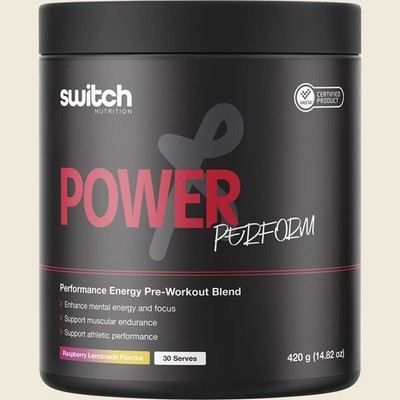 New Switch Nutrition Power Perform Pre-Workout Blend Raspberry Lemonad 420g