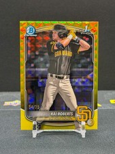 2025 Bowman Chrome Kai Roberts 1st Bowman Yellow Geometric Refractor /75 Padres