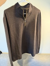 Johnnie-O 1/4 zip Pullover Brown Men  s XL