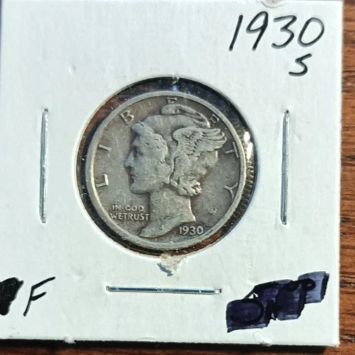 Photo of a 1930-S Mercury Dime from an eBay listing that sold on Jul 22, 2026