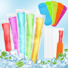 105 Popsicles Molds - 5 Ice Pop Sleeves 100 Disposable Popsicle Bags Sealable Fr