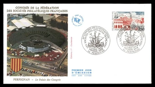 Mayfairstamps France FDC 1991 Perpignan Buildings Congress Fed Philatelics First