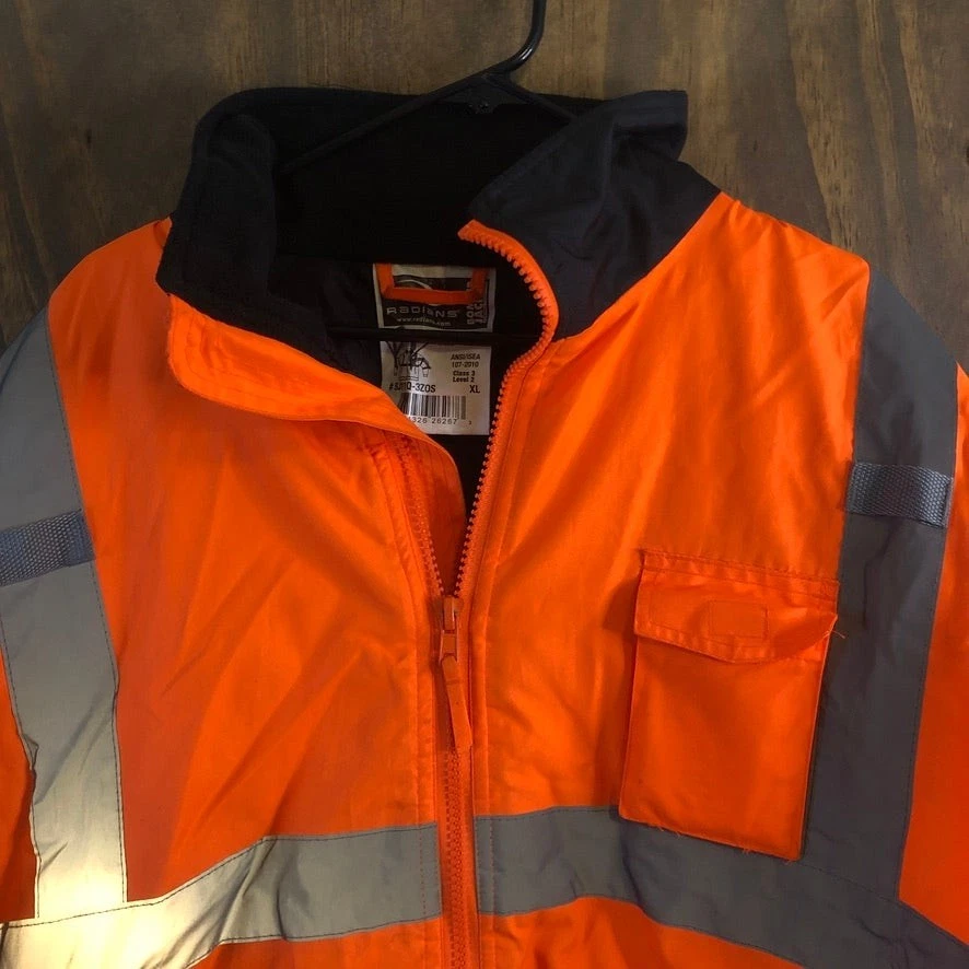 Radians Mens Jacket Orange Weather Proof Construction Workwear Bomber XL - product detail image 2