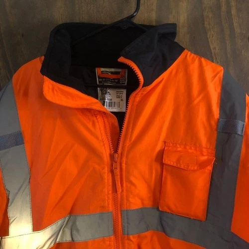 Radians Mens Jacket Orange Weather Proof Construction Workwear Bomber XL image 2
