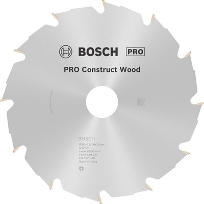 Bosch PRO Construct Wood Kreissägeblatt, 190 x 2,6 x 30 mm, T12