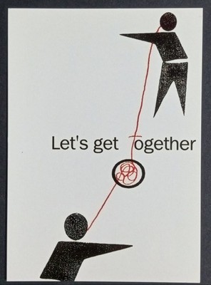 Endaf Amos ''Let's Get Together'' Modern Graphic Art Postcard Boomerang Media