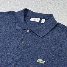 Lacoste Polo Shirt Mens 3XL 9  Blue Short Sleeve Collared Cotton Classic Fit