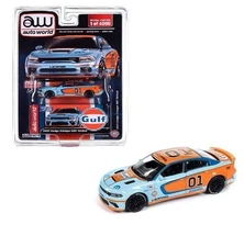 AUTOWORLD 1:64 2021 DODGE CHARGER SRT HELLCAT CUSTOM GULF LIVERY MODEL CP8084-P3