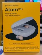 NEW Audien Hearing ATOM one 1 Wireless Rechargeable OTC Hearing AIDS