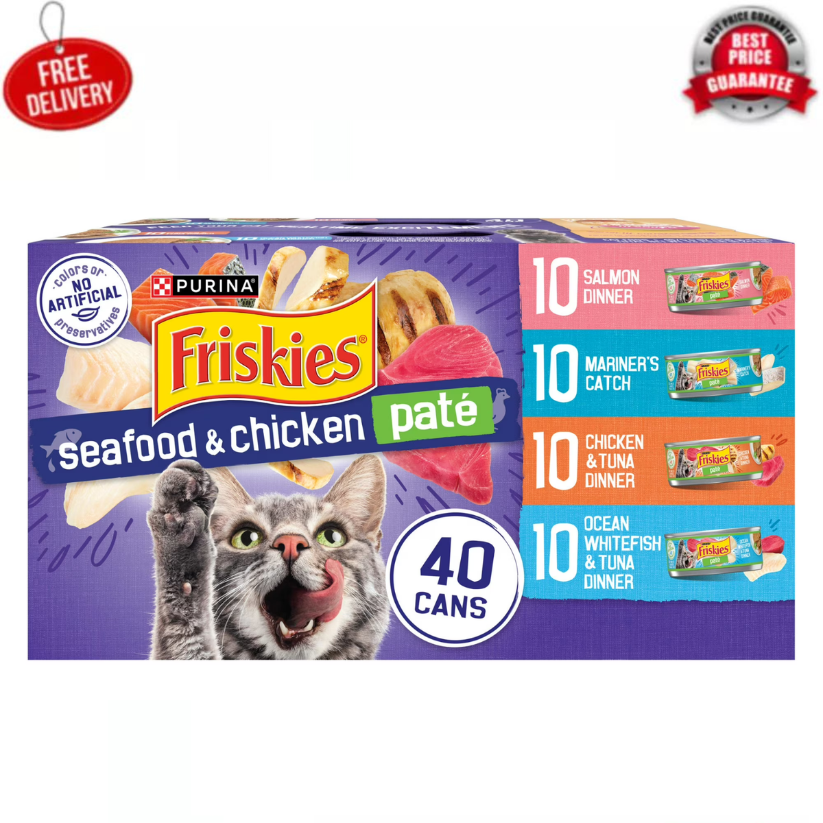 Purina Adult Seafood and Chicken Variety pack Cat Food 15.7-lb 40 -Pack