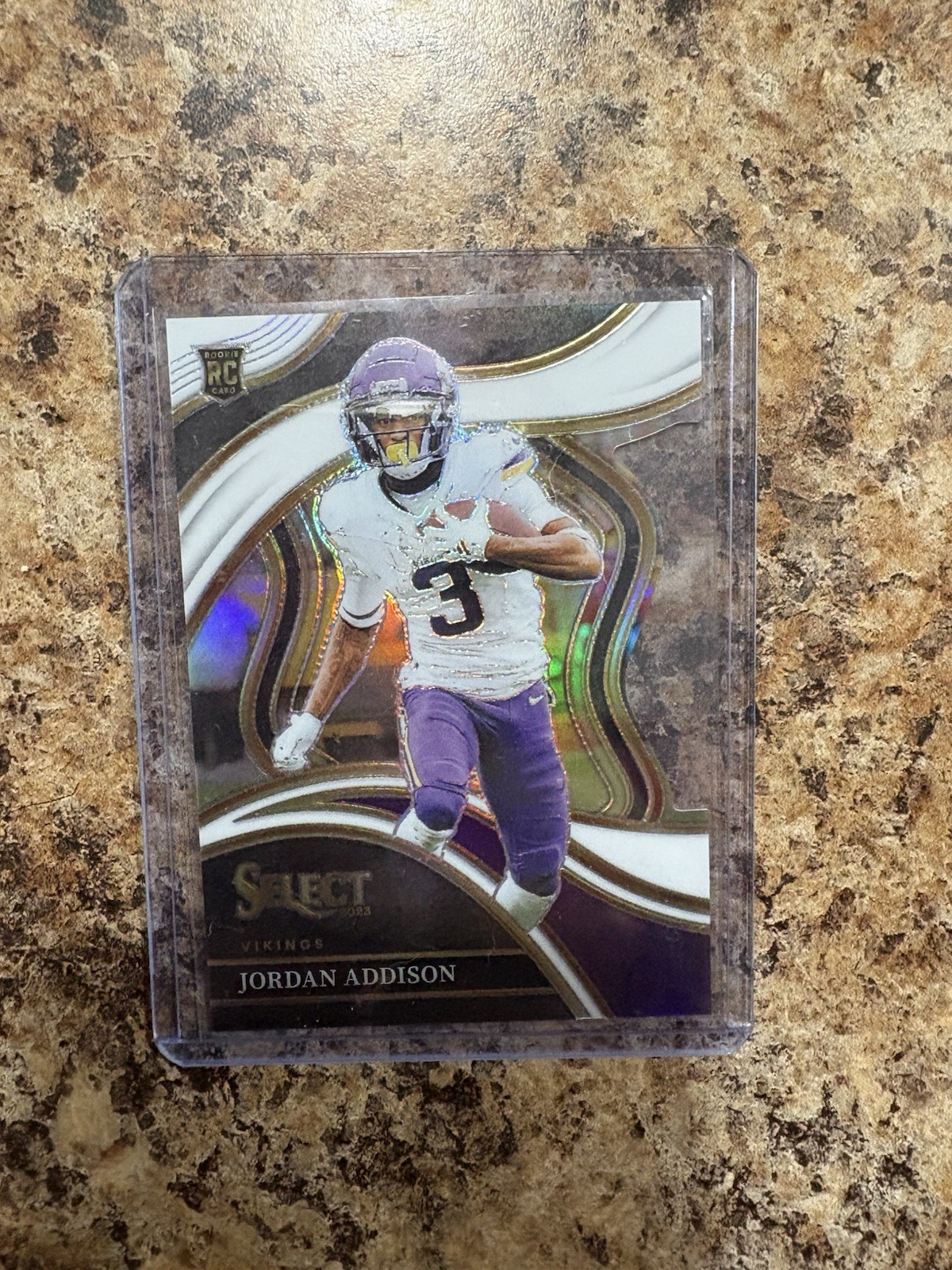 2023 Panini Select - Club Level Jordan Addison #254 White Prizm Die-Cut /199