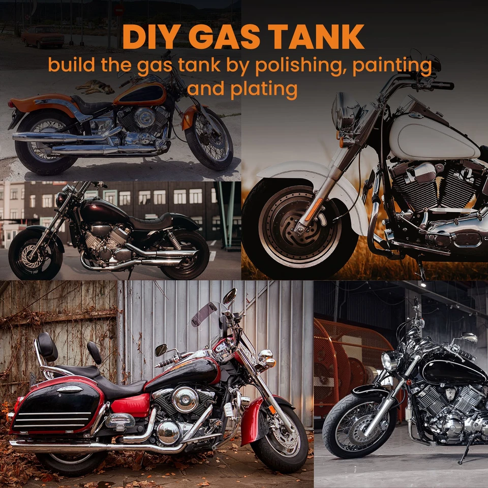 1.5 Gallon 5L Gas Fuel Tank Fit For Harley Sportster Ironhead Bobber 1955-1978 Foto 2 de 4