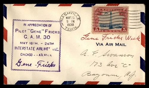 Mayfairstamps US 1930 Gene Fricks Cam 30 Signature Cover cca_89087
