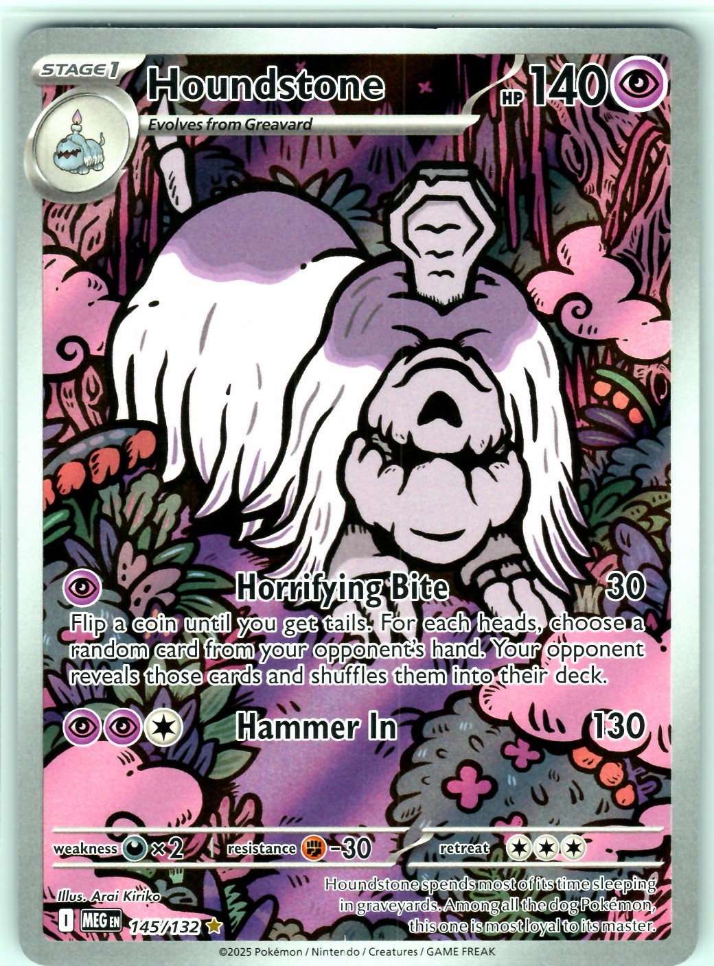 Houndstone - Illustration Rare ME01: Mega Evolution Holo 145/132 LP