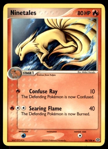 2005 Pokemon EX - Emerald Ninetales #38 Light Play