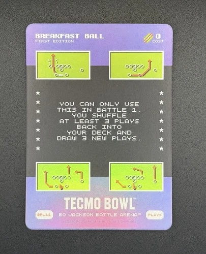 Tecmo Bowl Bo Jackson Battle Arena Breakfast Ball Foil BPL11 SSP (j)